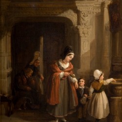 Entering the church